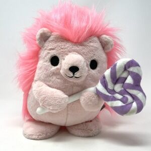 Hallmark Pink Singing Hedgehog Plush Musical Lollipop 9" Sweet Treat